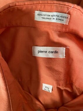 Vintage Pierre Cardin Burnt Orange Dress Shirt 17.5 34/35